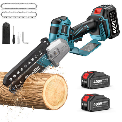 Tronçonneuse Mini sans Fil SEESII, bois pour Coupe Rapide de Branches d'Arbres et de Bois de Chauffage – vue détaillée 17