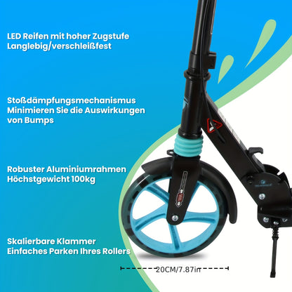 Trottinette Adulte Pliable Haute Sécurité, Blanc pour quotidien et maison – vue détaillée 4