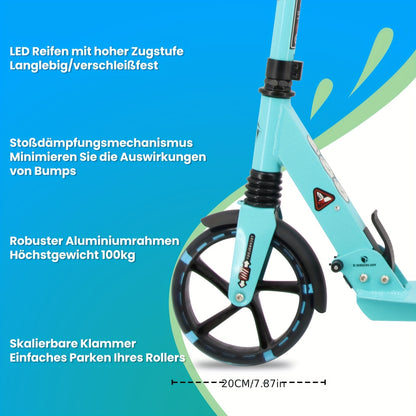 Trottinette Adulte Pliable Haute Sécurité, Blanc pour quotidien et maison – vue détaillée 6