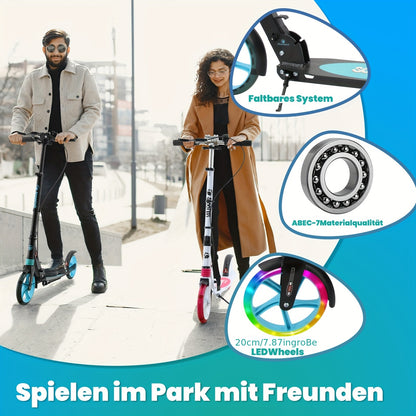 Trottinette Adulte Pliable Haute Sécurité, Blanc pour quotidien et maison – vue détaillée 7