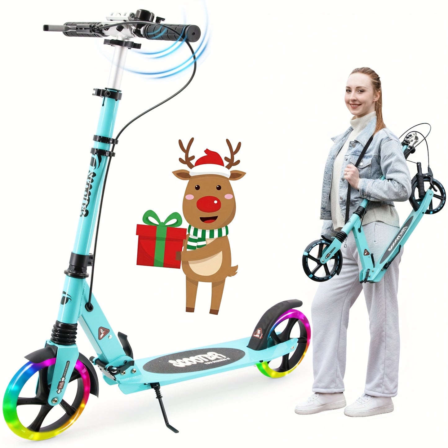 Trottinette Adulte Pliable Haute Sécurité, Blanc pour quotidien et maison – vue détaillée 10