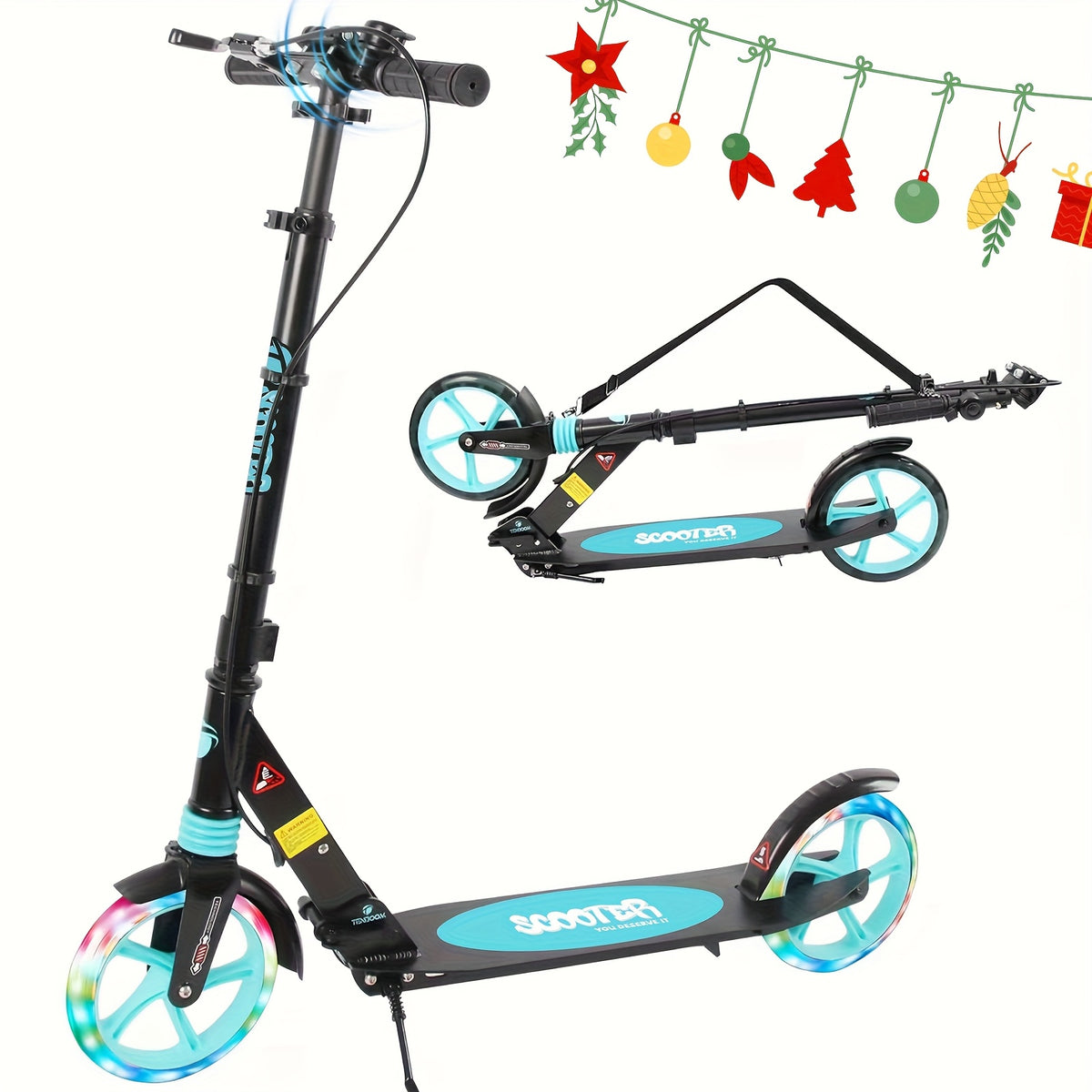 Trottinette Adulte Pliable Haute Sécurité, Blanc pour quotidien et maison – vue détaillée 11