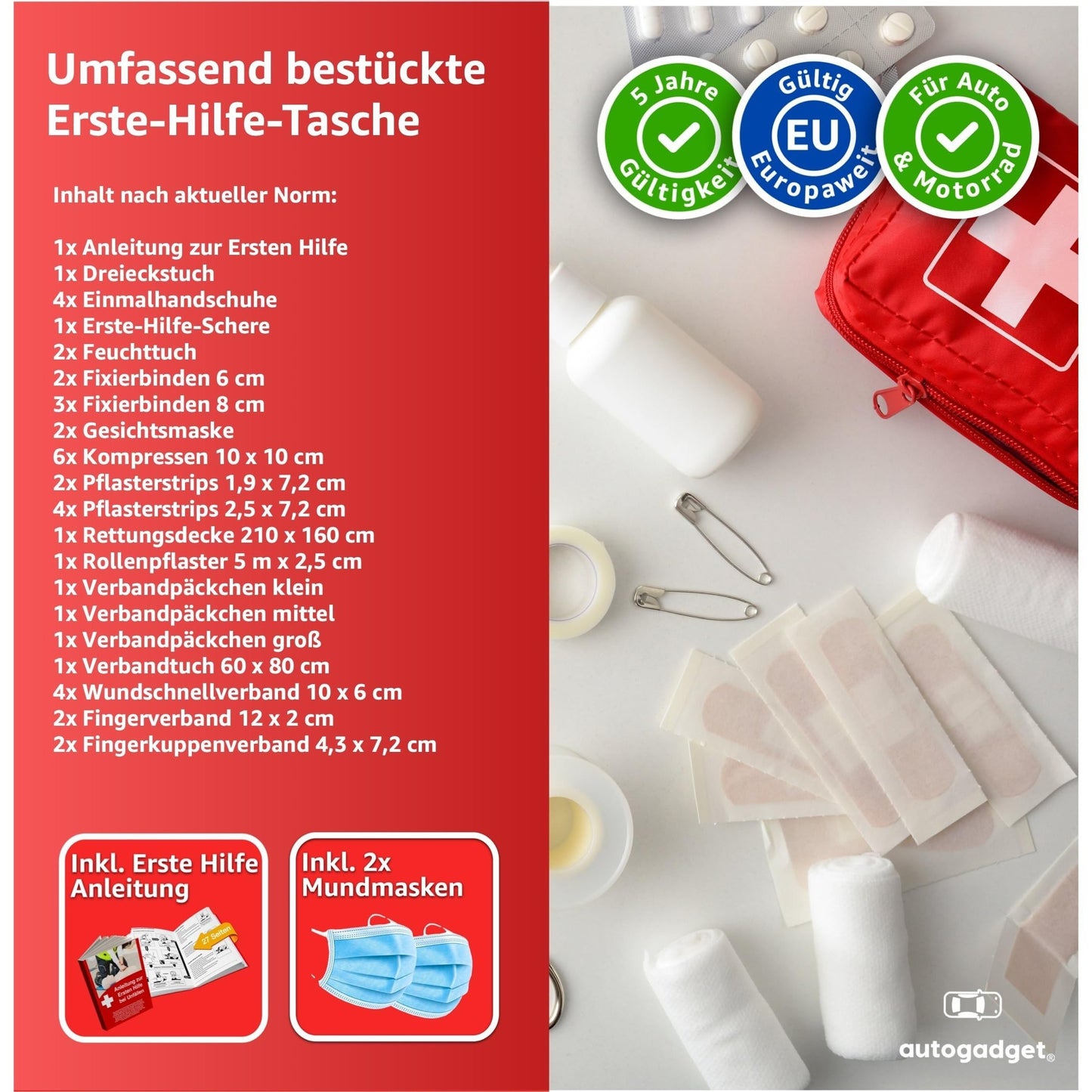 Trousse de premiers soins, 1x pour véhicule et déplacements – vue principale