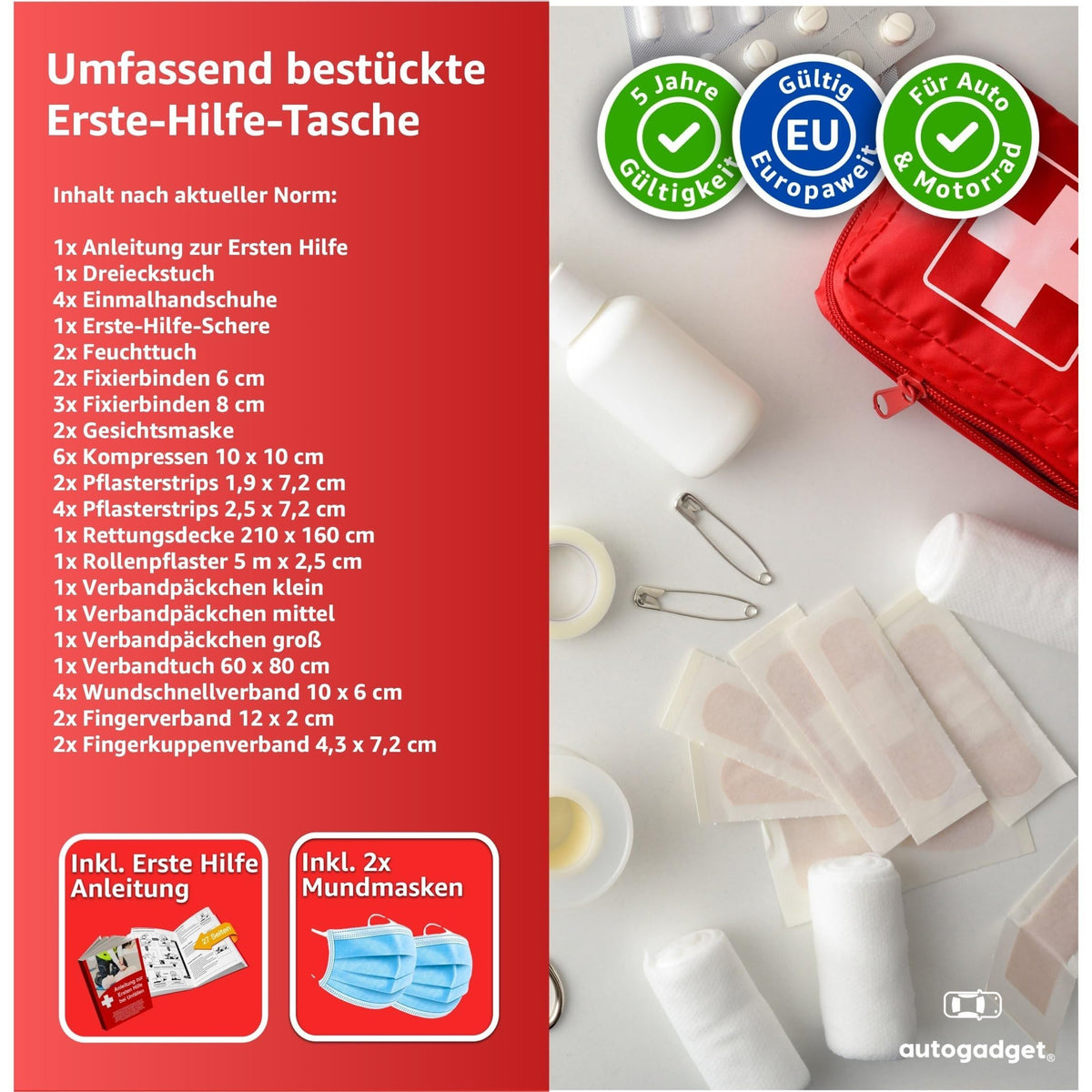 Trousse de premiers soins, 1x pour véhicule et déplacements – vue principale