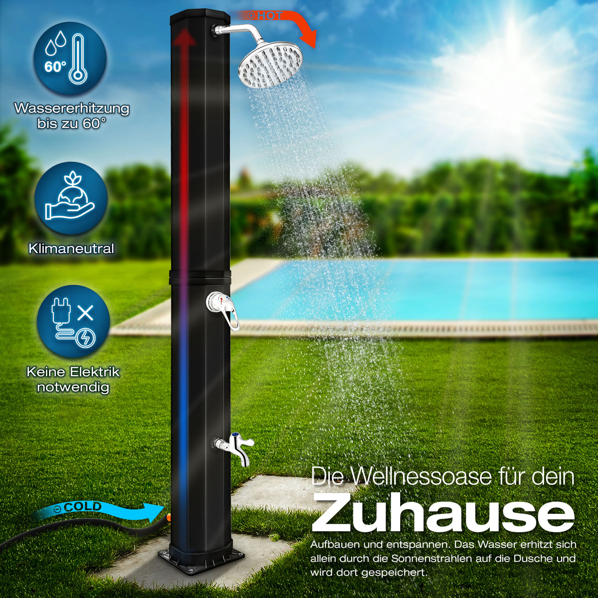 Tuyau d’arrosage, Noir pour jardin et terrasse – vue détaillée 15