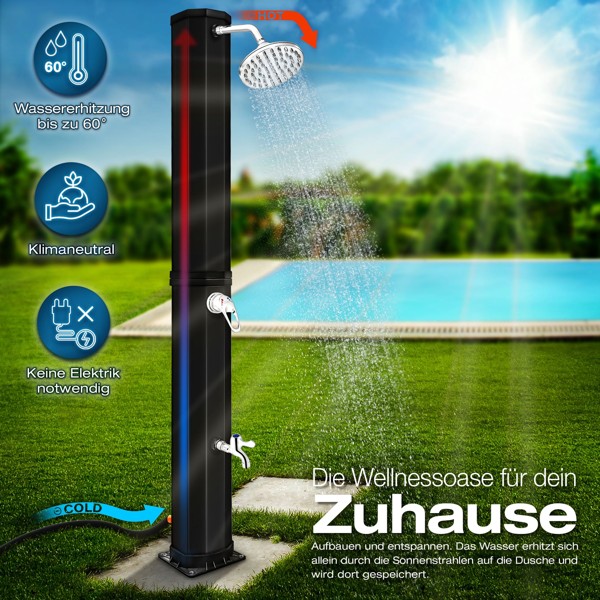 Tuyau d’arrosage, Noir pour jardin et terrasse – vue détaillée 15