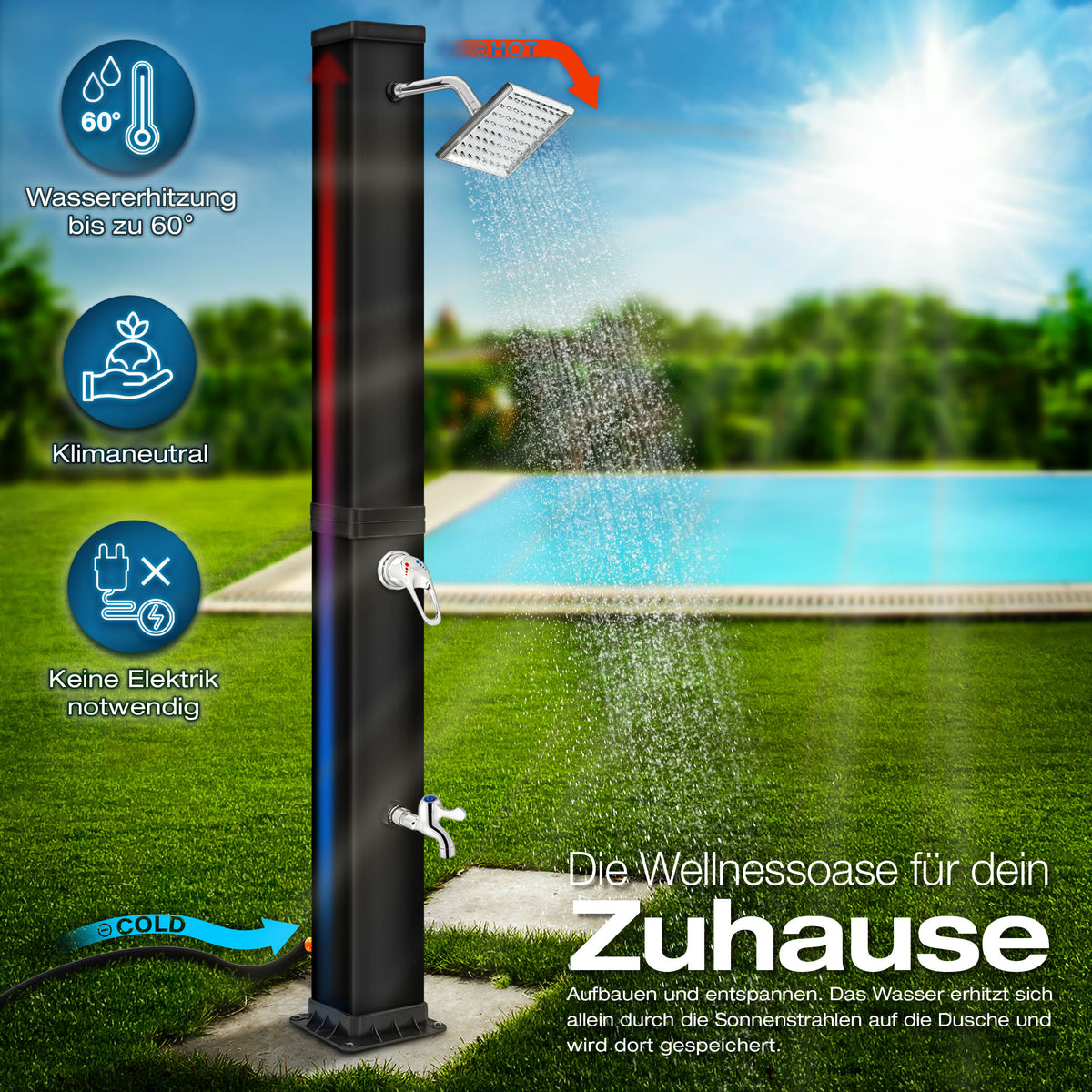 Tuyau d’arrosage, Noir pour jardin et terrasse – vue détaillée 39