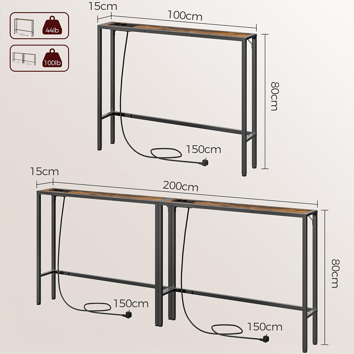Un console, Taupe pour salon et maison – vue détaillée 2