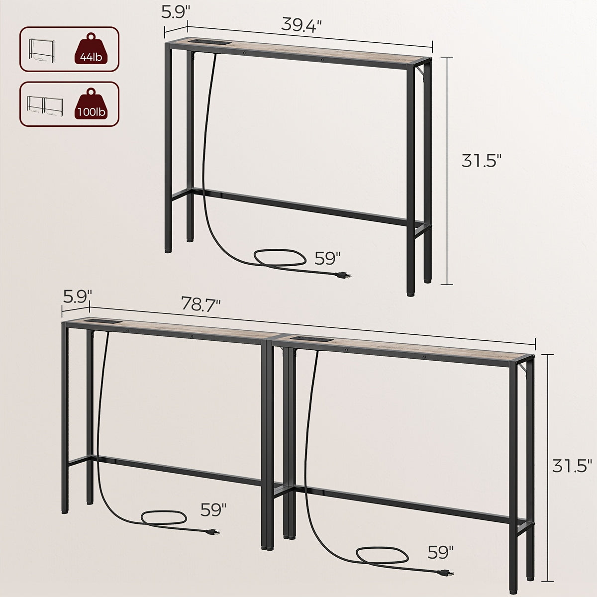 Un console, Taupe pour salon et maison – vue détaillée 3