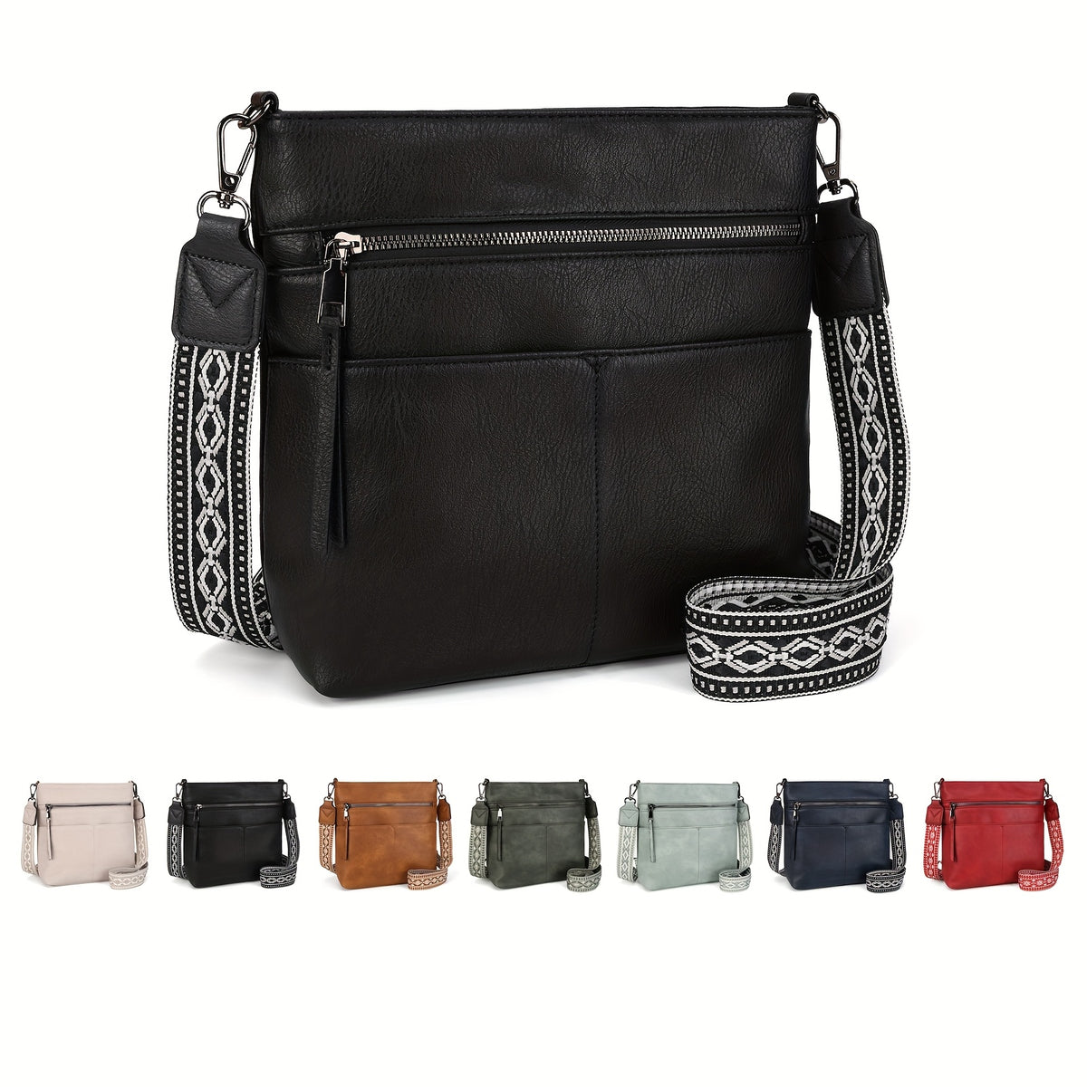 Un grand sac bandoulière, Noir pour quotidien et maison – vue principale