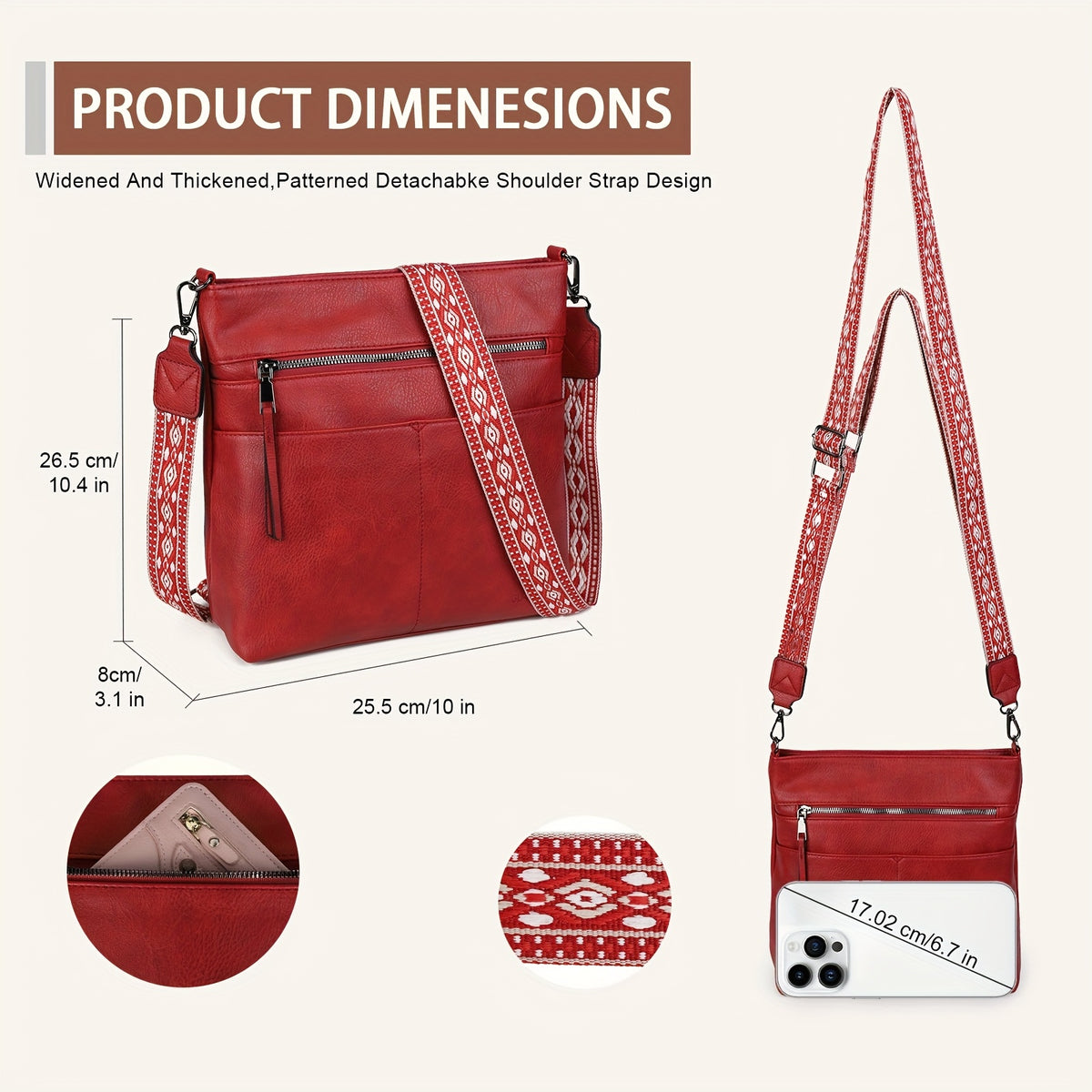 Un grand sac bandoulière, Noir pour quotidien et maison – vue détaillée 10