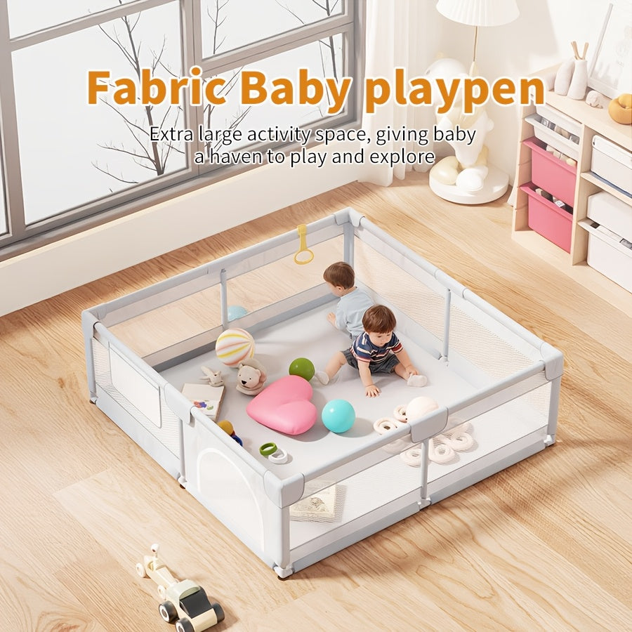 Une aire de jeux sécurisée, Gris-120x120cm pour camping et voyage – vue principale
