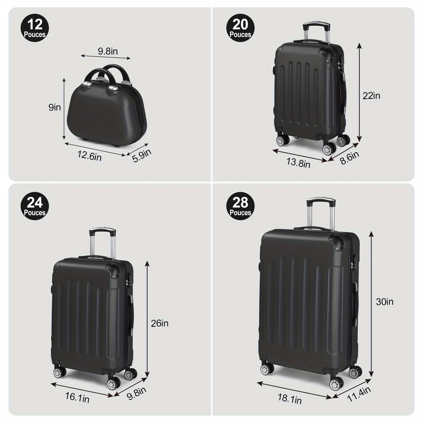 Valise, coque rigide ABS pour maison et quotidien – vue détaillée 6