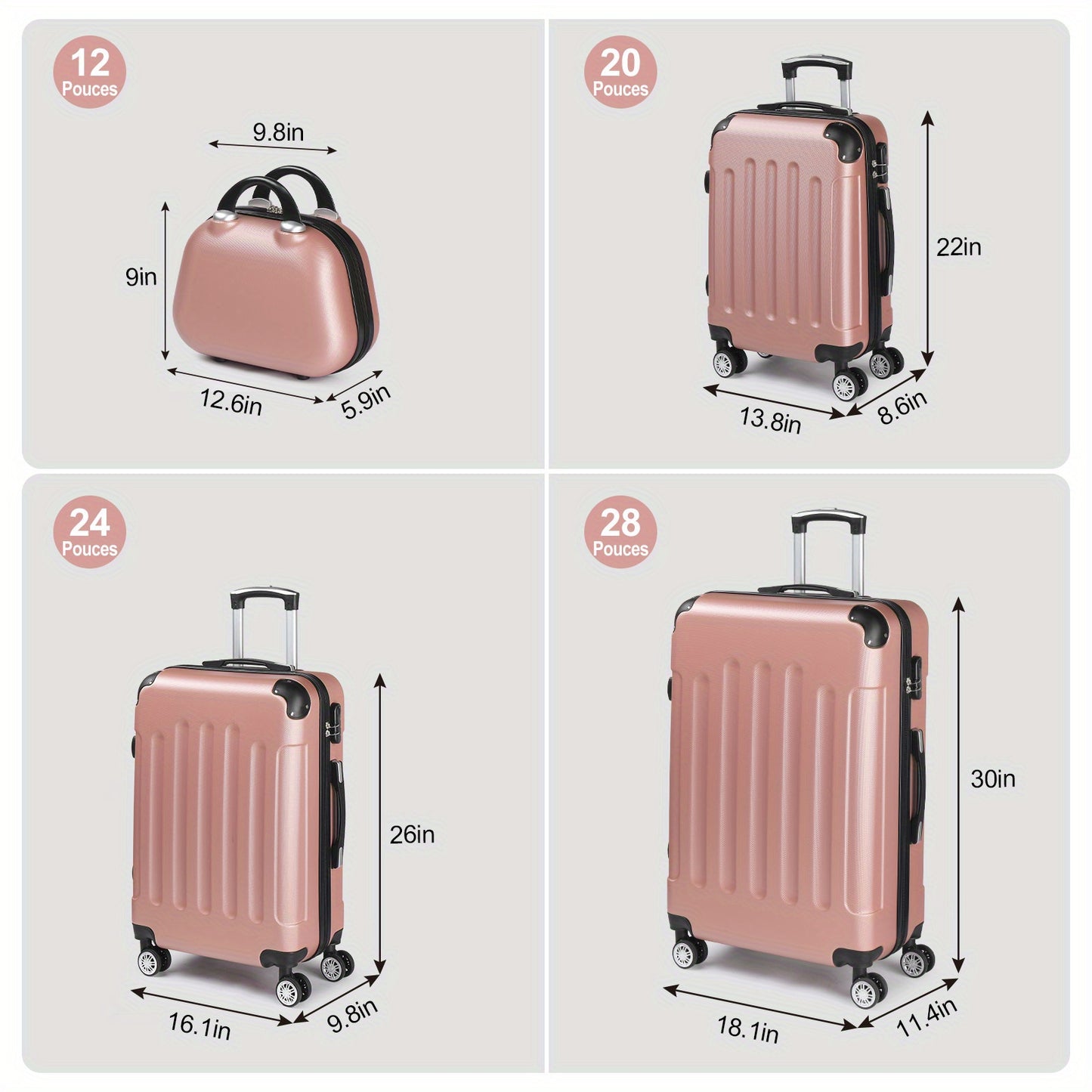 Valise, coque rigide ABS pour maison et quotidien – vue détaillée 16