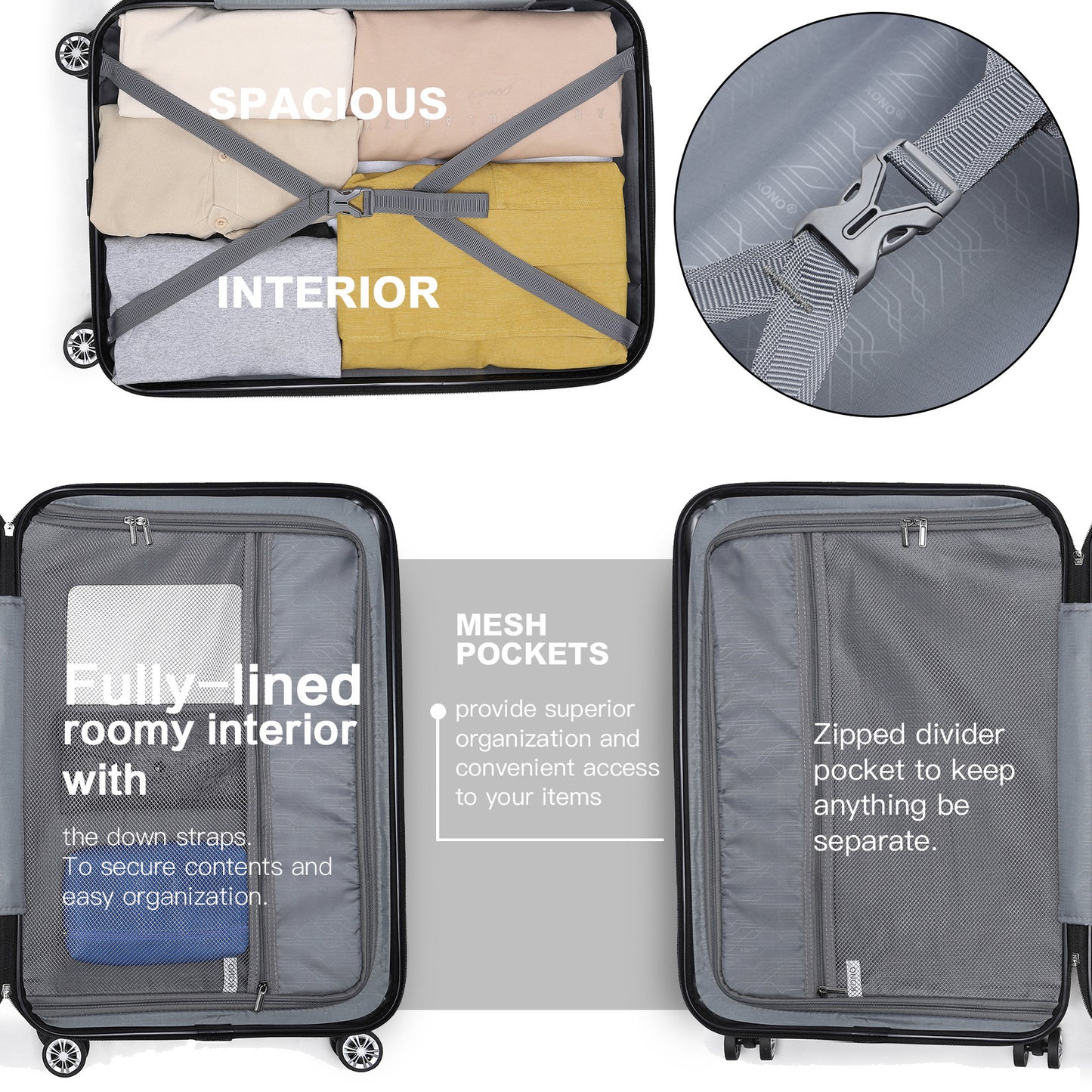Valise, coque rigide ABS pour serrure à combinaison et quotidien – vue détaillée 15