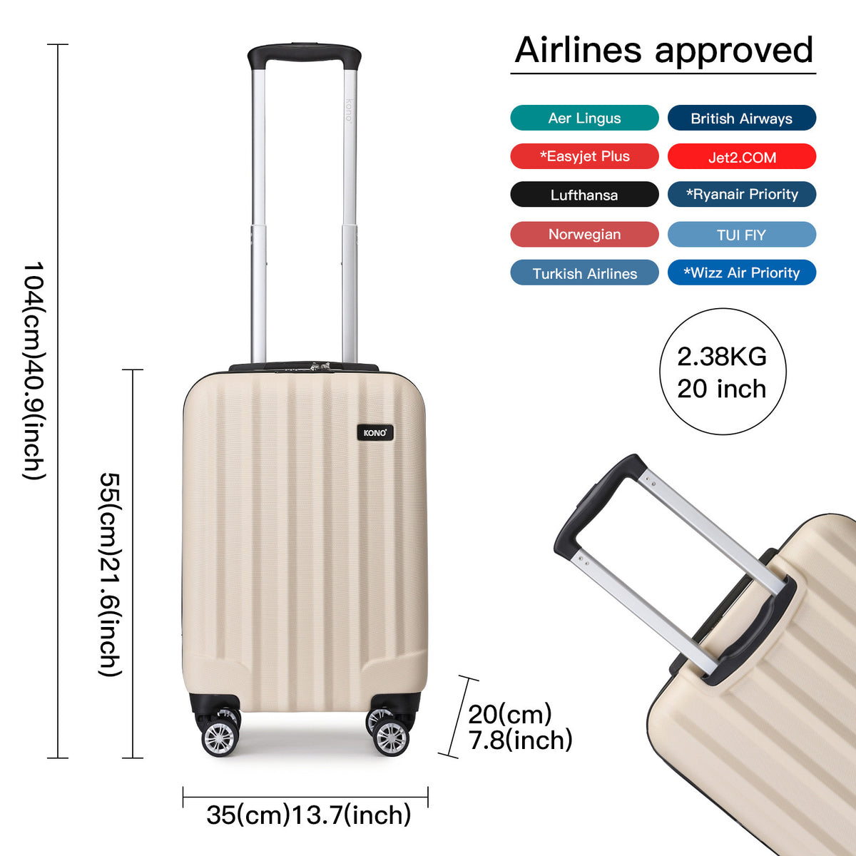 Valise, coque rigide ABS pour serrure à combinaison et quotidien – vue détaillée 24