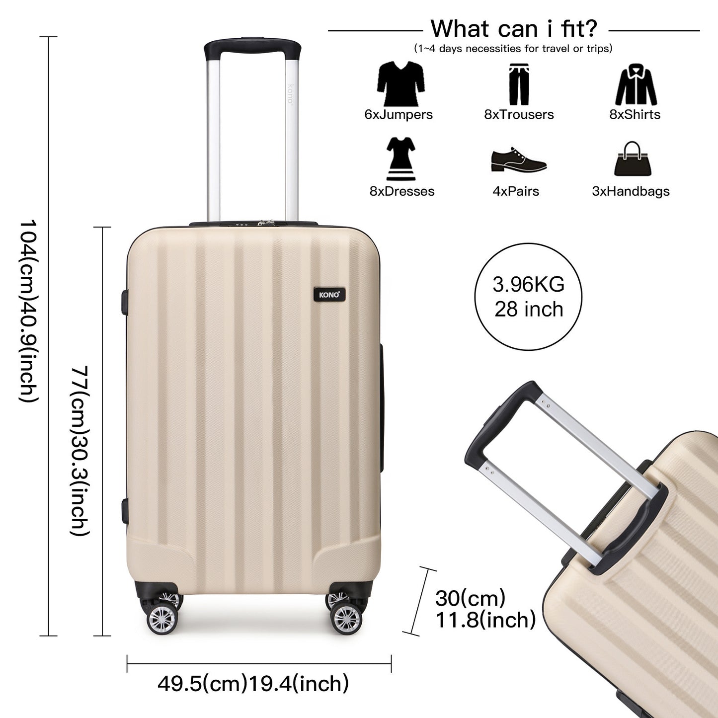 Valise, coque rigide ABS pour serrure à combinaison et quotidien – vue détaillée 25
