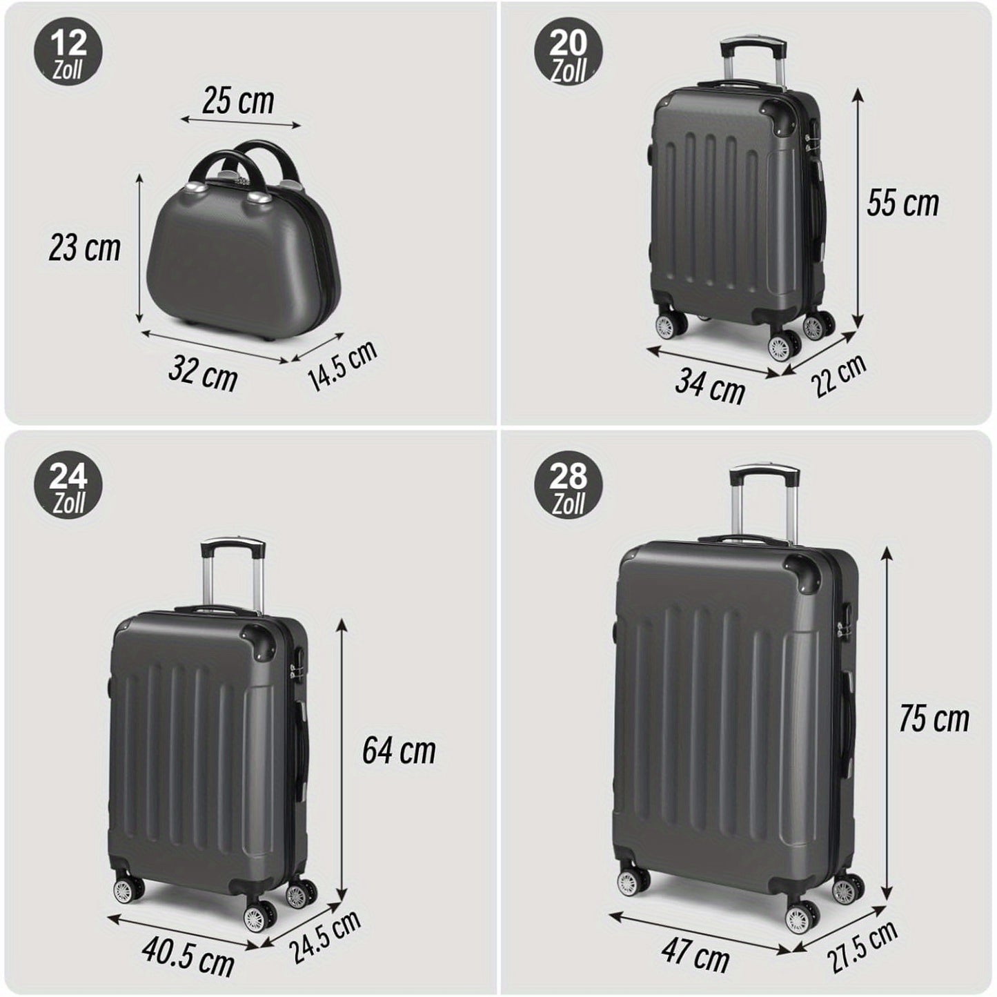 Valise de voyage, à 4 roues pour quotidien et loisirs – vue détaillée 3