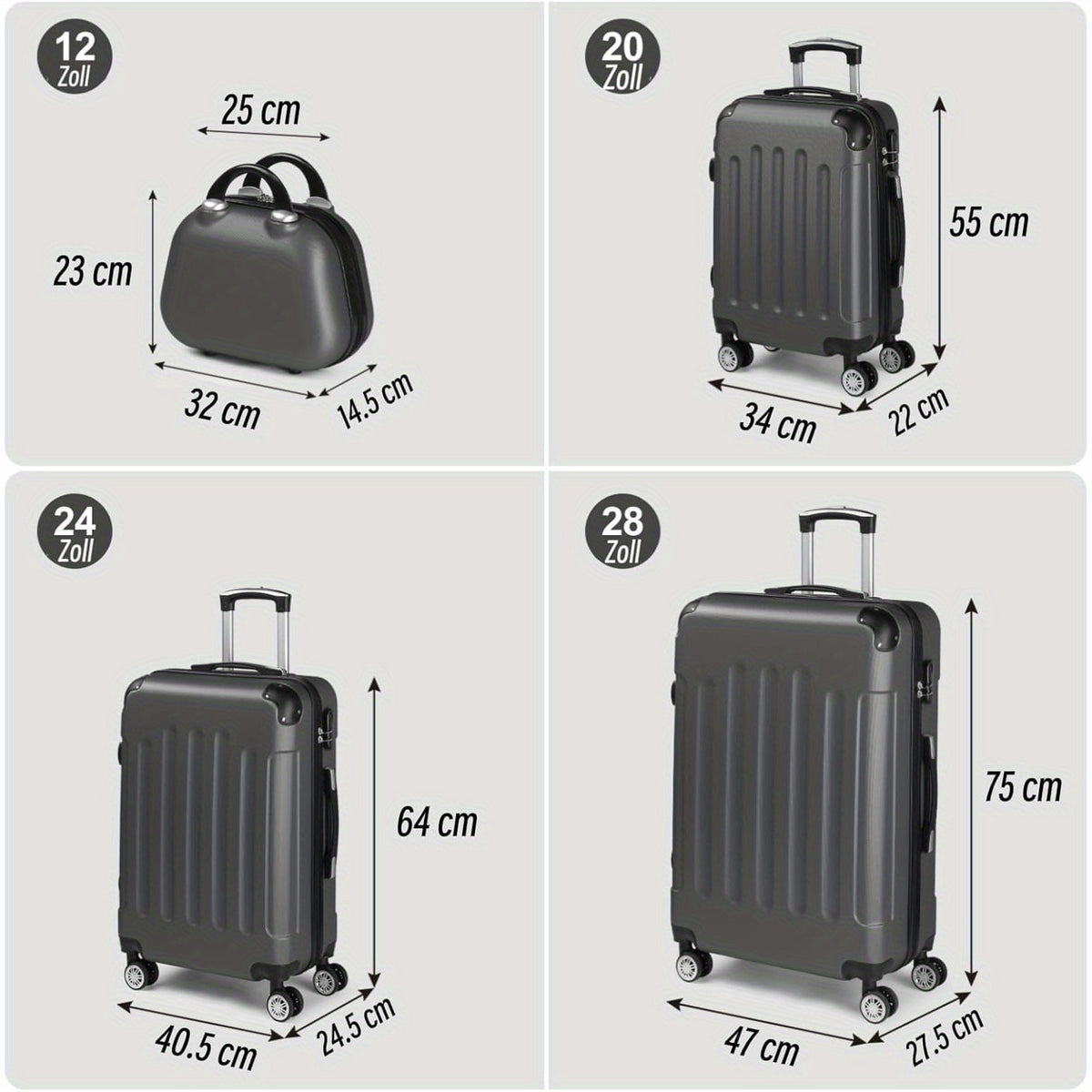 Valise de voyage, à 4 roues pour quotidien et loisirs – vue détaillée 3