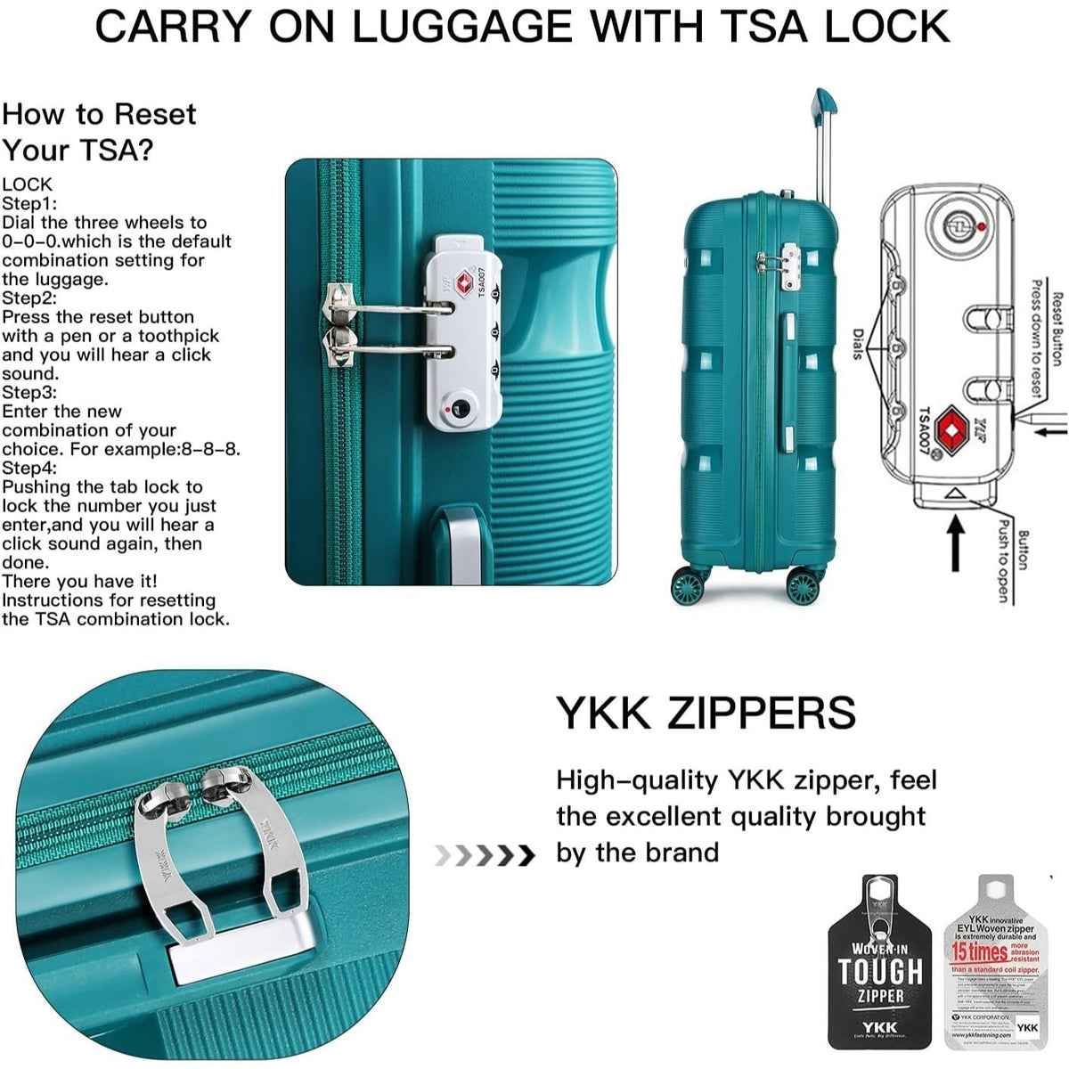 Valise de voyage, avec serrure TSA pour quotidien et loisirs – vue détaillée 5