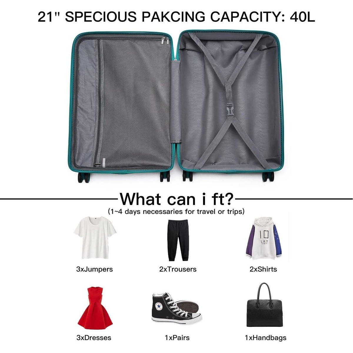 Valise de voyage, avec serrure TSA pour quotidien et loisirs – vue détaillée 6