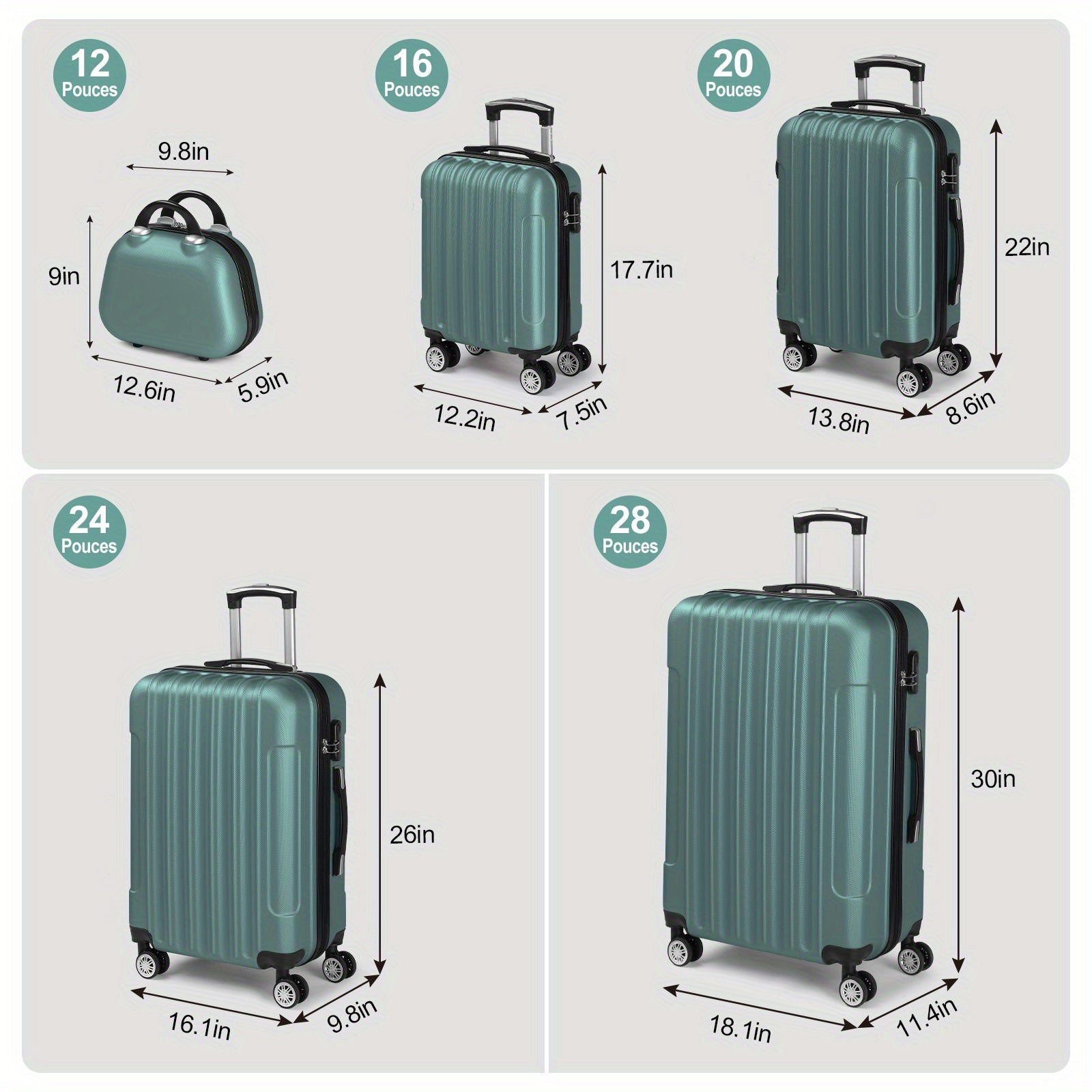 Valise de voyage, Brun pour quotidien et maison – vue principale