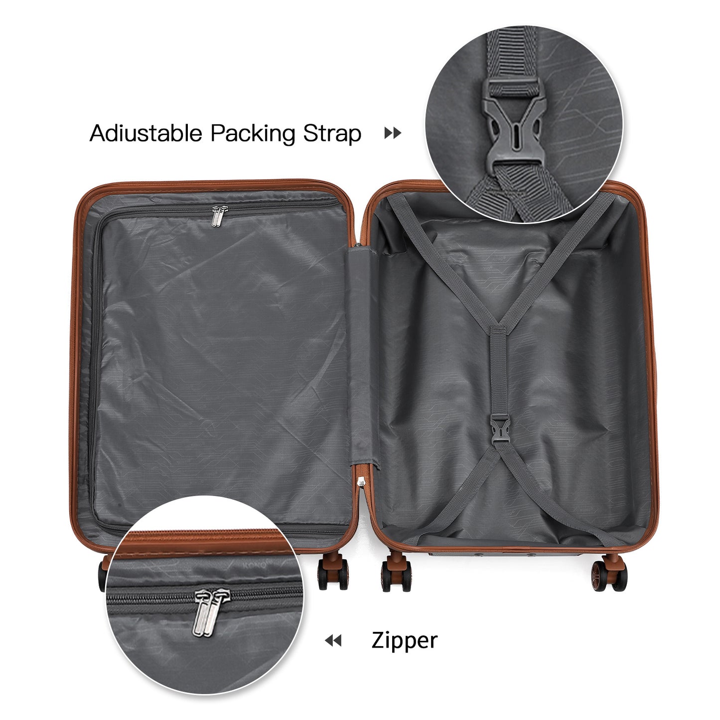 Valise de voyage, coque rigide ABS pour loisirs et camping – vue détaillée 9