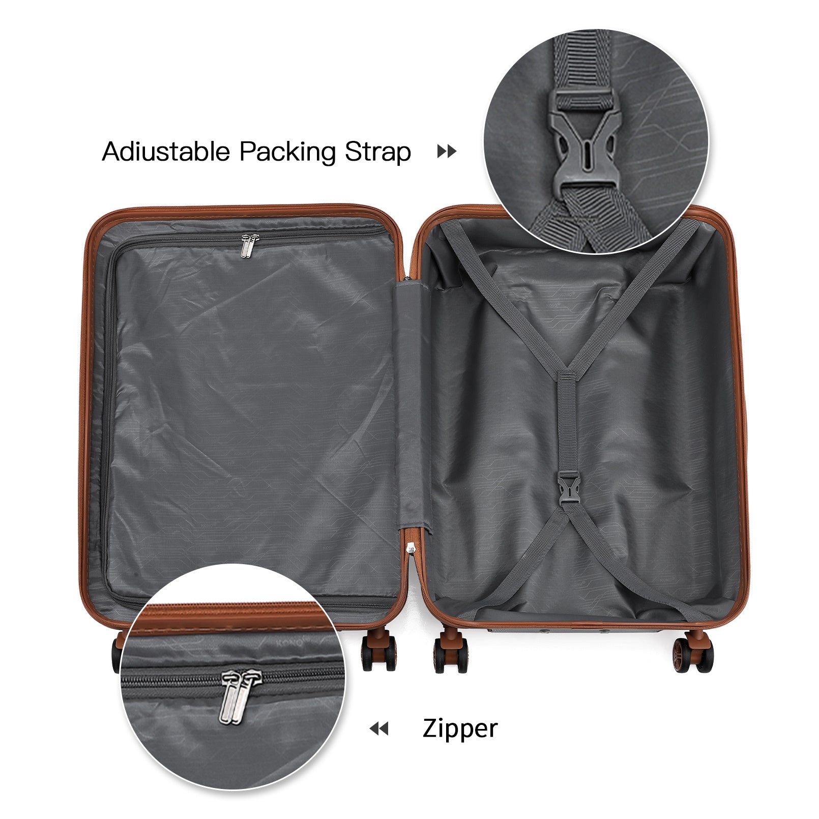 Valise de voyage, coque rigide ABS pour loisirs et camping – vue détaillée 9