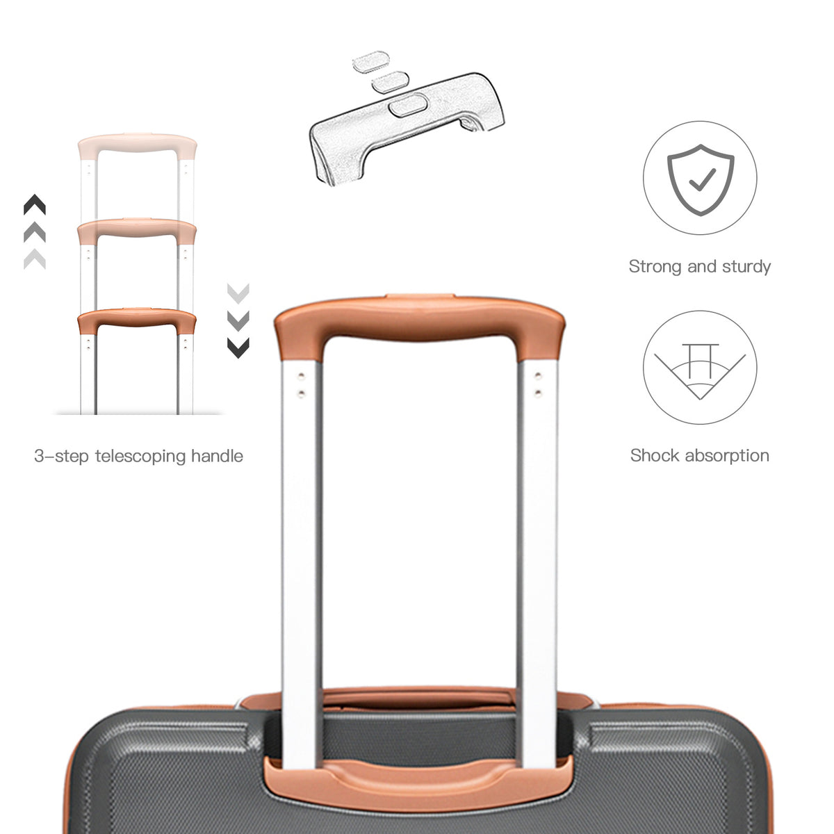 Valise de voyage, coque rigide ABS pour loisirs et camping – vue détaillée 16
