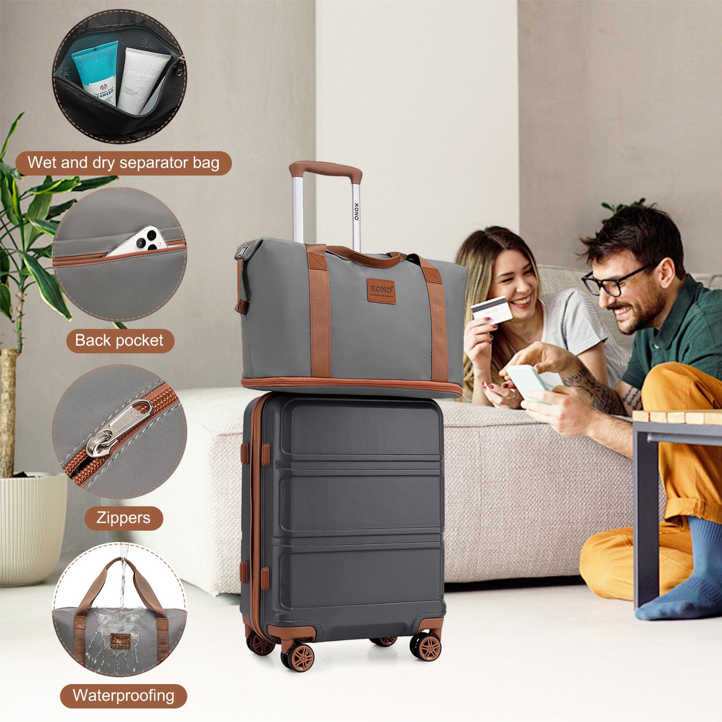 Valise de voyage, coque rigide ABS pour loisirs et camping – vue détaillée 25