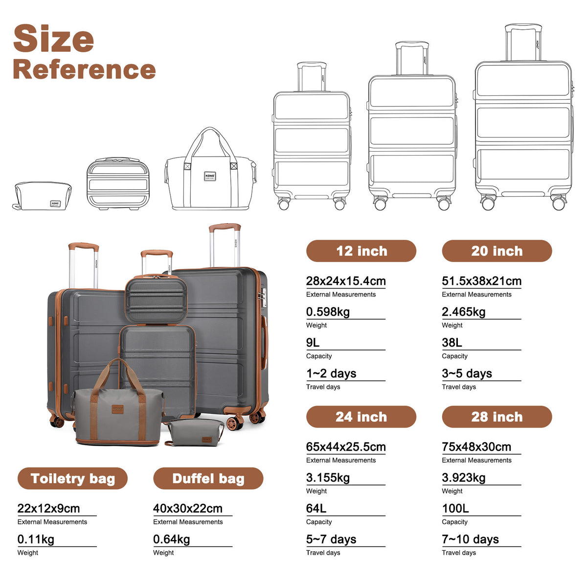 Valise de voyage, coque rigide ABS pour loisirs et camping – vue détaillée 26