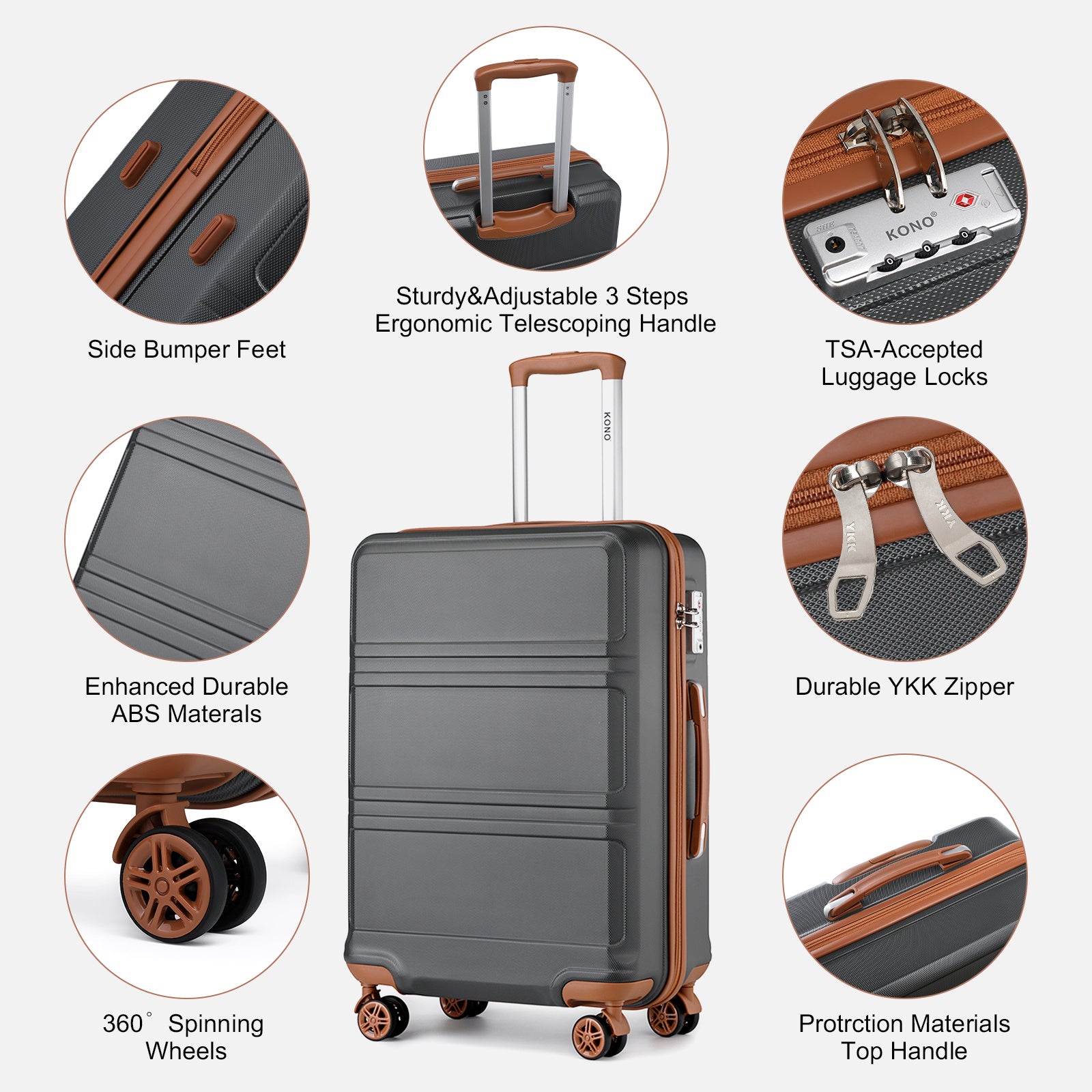Valise de voyage, coque rigide ABS pour loisirs et camping – vue détaillée 27