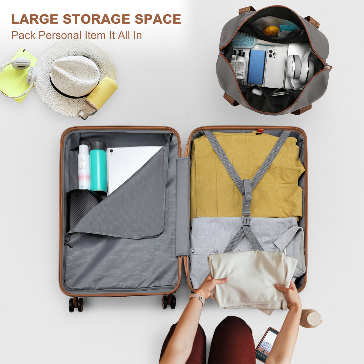 Valise de voyage, coque rigide ABS pour loisirs et camping – vue détaillée 28