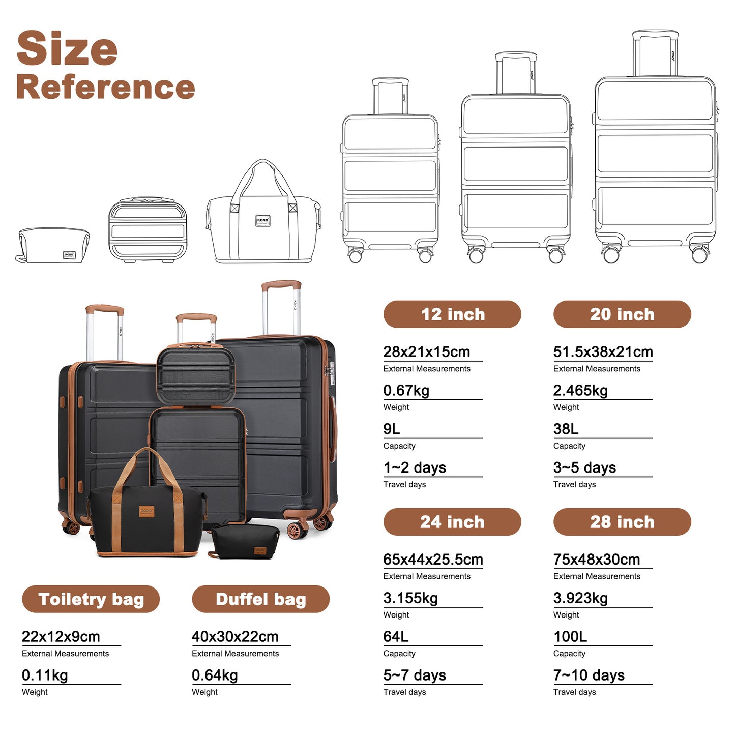 Valise de voyage, coque rigide ABS pour loisirs et camping – vue détaillée 30