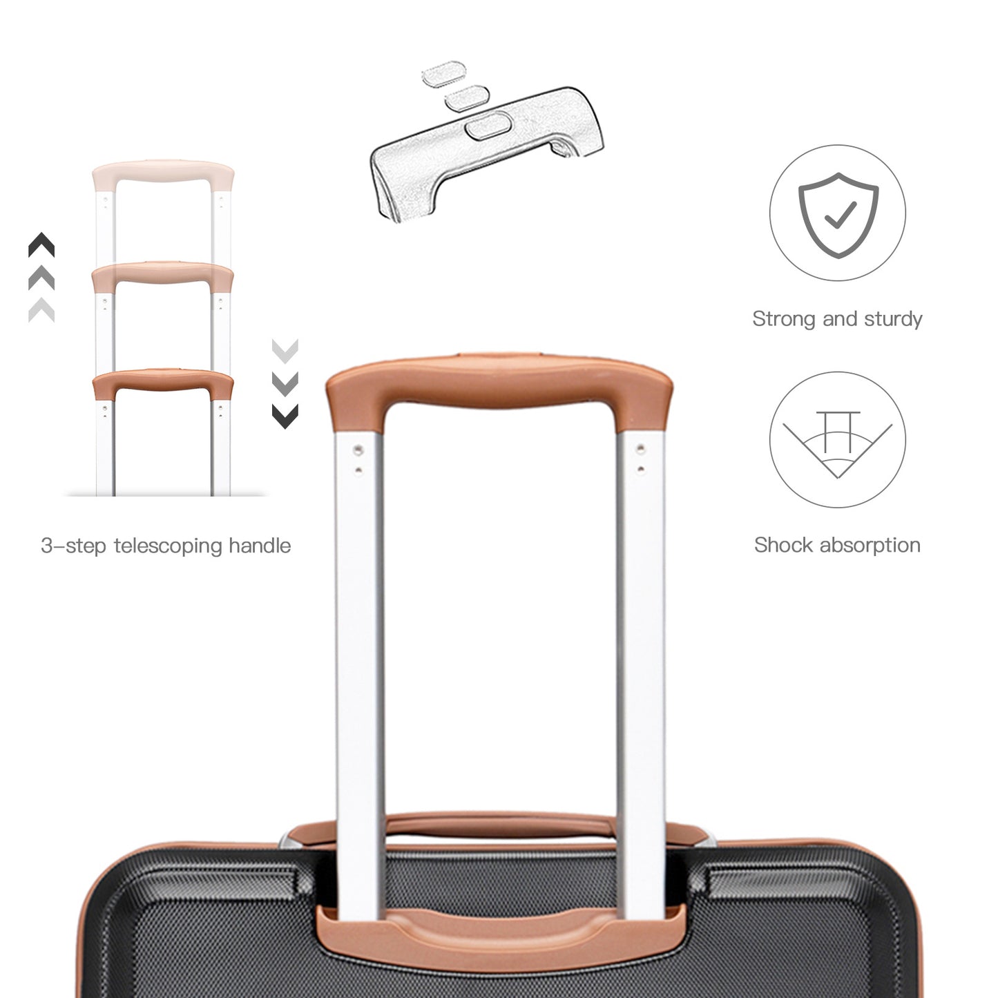 Valise de voyage, coque rigide ABS pour loisirs et camping – vue détaillée 33