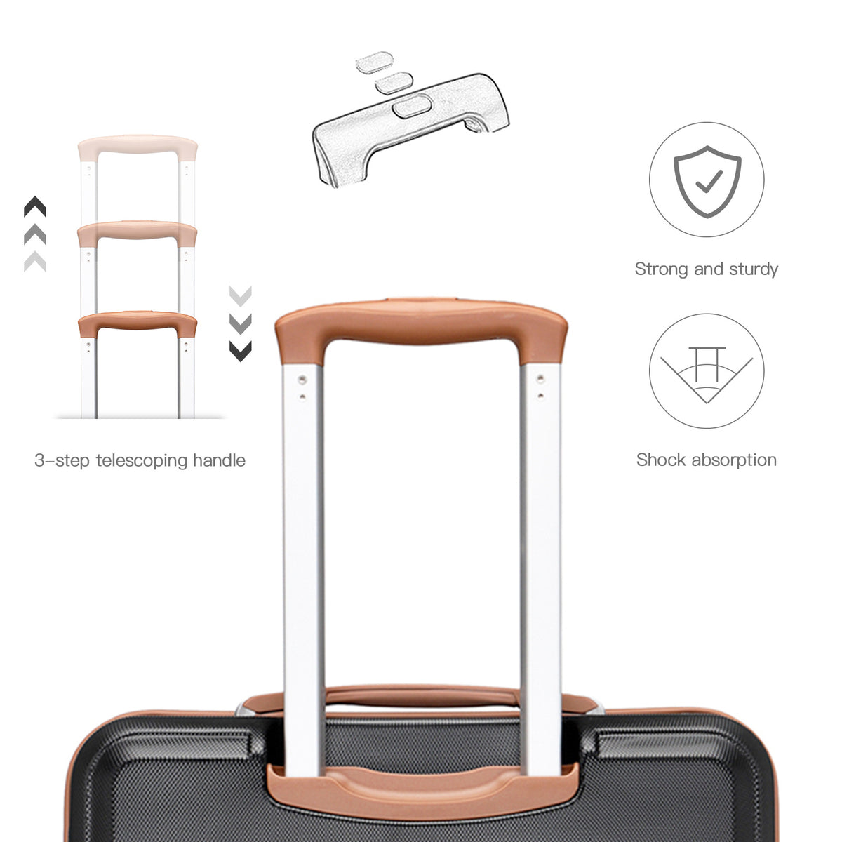 Valise de voyage, coque rigide ABS pour loisirs et camping – vue détaillée 33