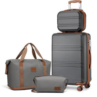 4 pcs. Ensemble gris/marron (12/20 in (30,48/50,8 cm) + sac)