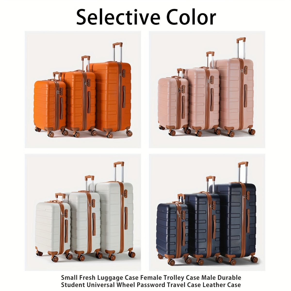 Valise de voyage, Ensemble 3 pièces (20/24/28 pouces) bleu roi pour loisirs – vue principale