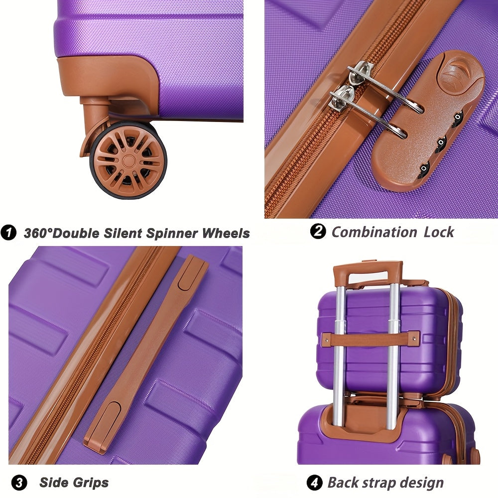 Valise de voyage, Ensemble 3 pièces (20/24/28 pouces) bleu roi pour loisirs – vue détaillée 2