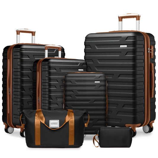 Valise de voyage, Ensemble de 6 Pièces Couleur Raisin Violet pour quotidien et loisirs – vue principale