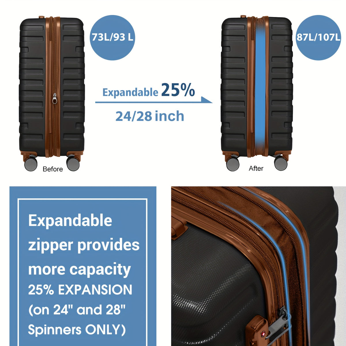 Valise de voyage, Ensemble de 6 Pièces Couleur Raisin Violet pour quotidien et loisirs – vue détaillée 2