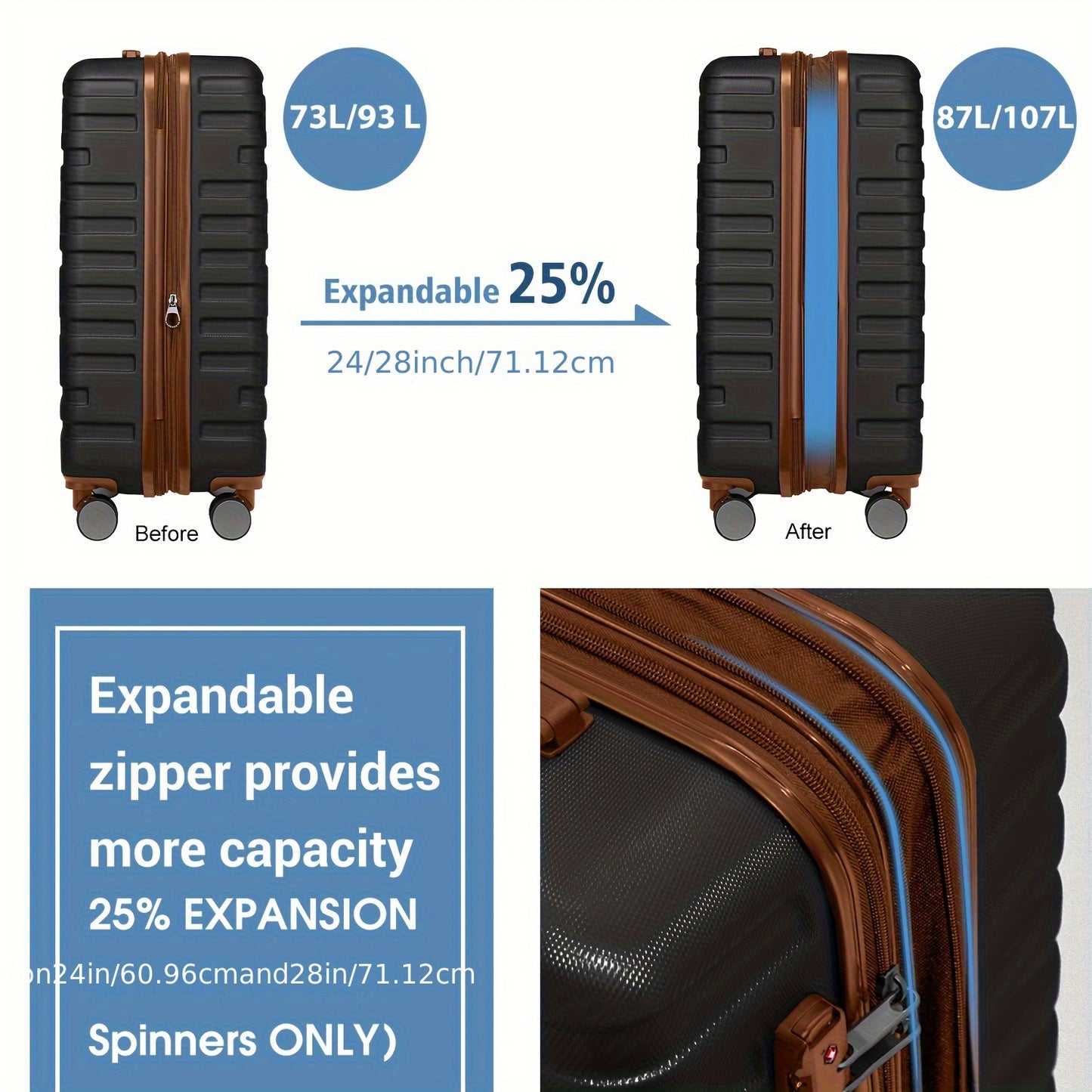 Valise de voyage, Ensemble de 6 Pièces Couleur Raisin Violet pour quotidien et loisirs – vue détaillée 7