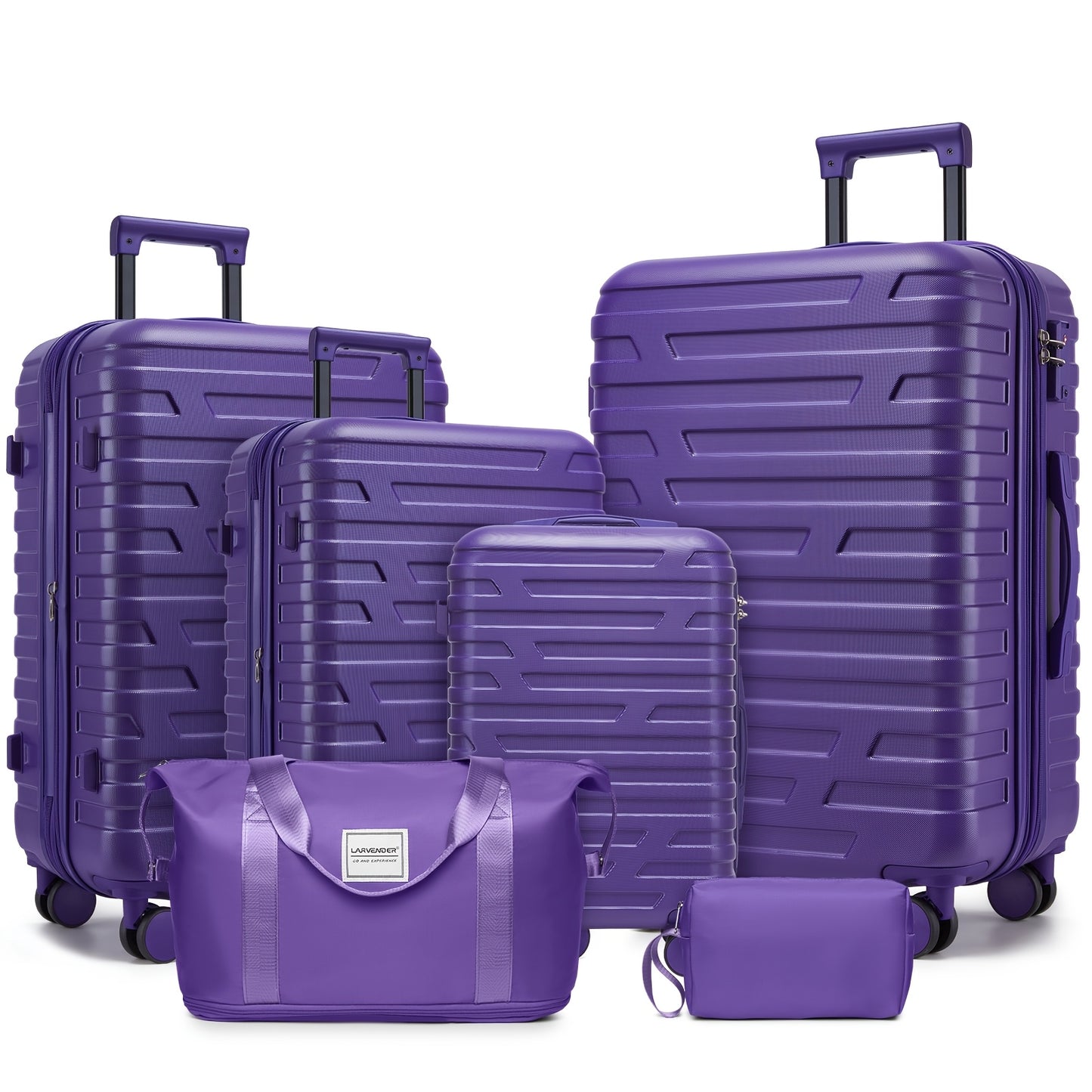 Valise de voyage, Ensemble de 6 Pièces Couleur Raisin Violet pour quotidien et loisirs – vue détaillée 12