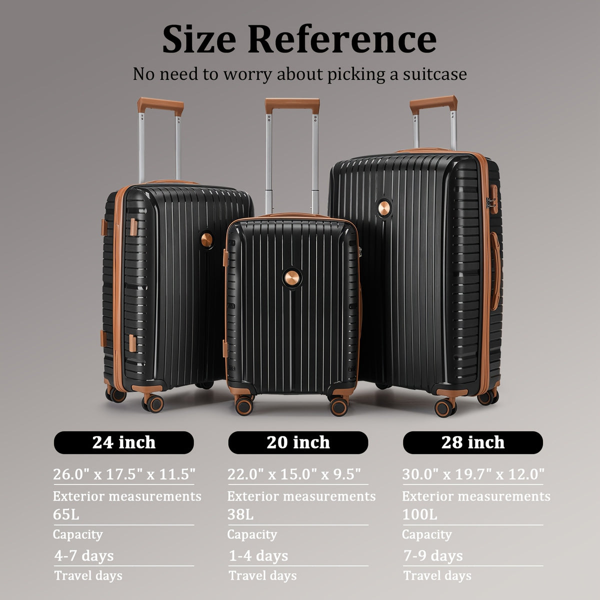 Valise de voyage, Noir avec un sac fourre-tout pour loisirs et quotidien – vue détaillée 9