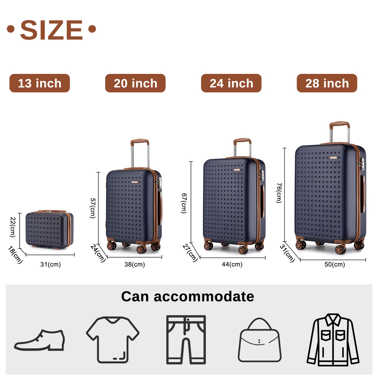Valise de voyage, Noir et brun pour quotidien – vue détaillée 4