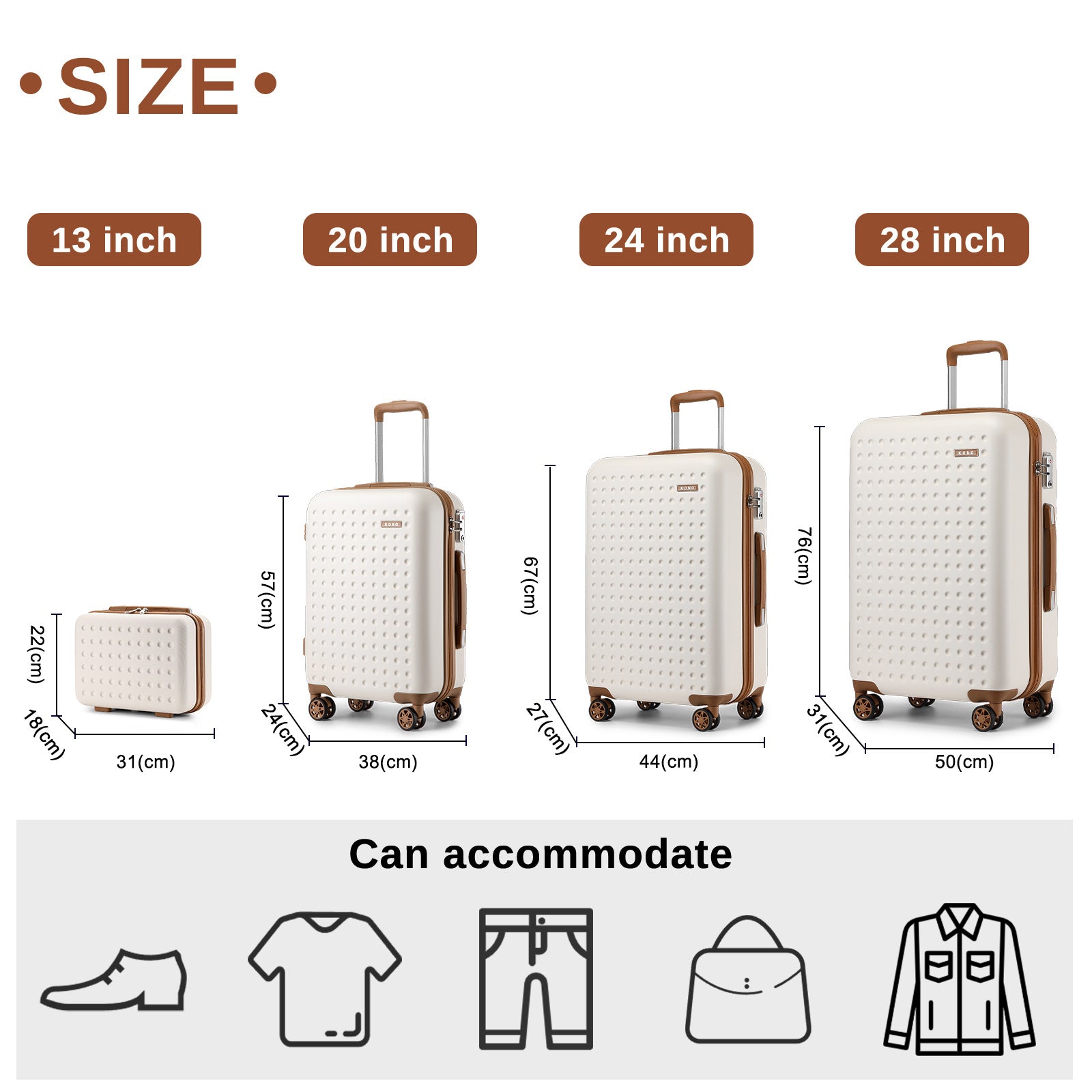 Valise de voyage, Noir et brun pour quotidien – vue détaillée 6
