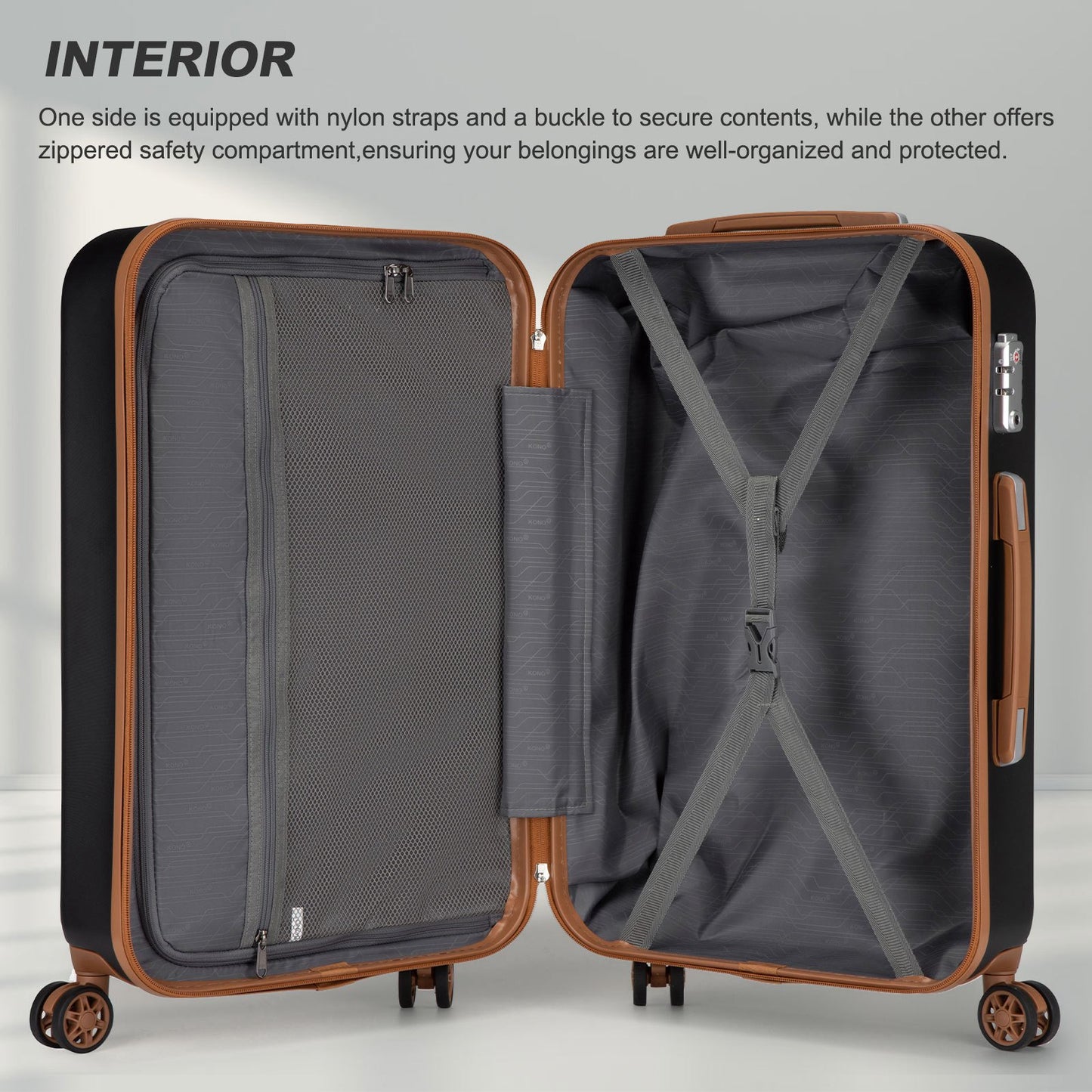 Valise de voyage, Noir et brun pour quotidien – vue détaillée 25