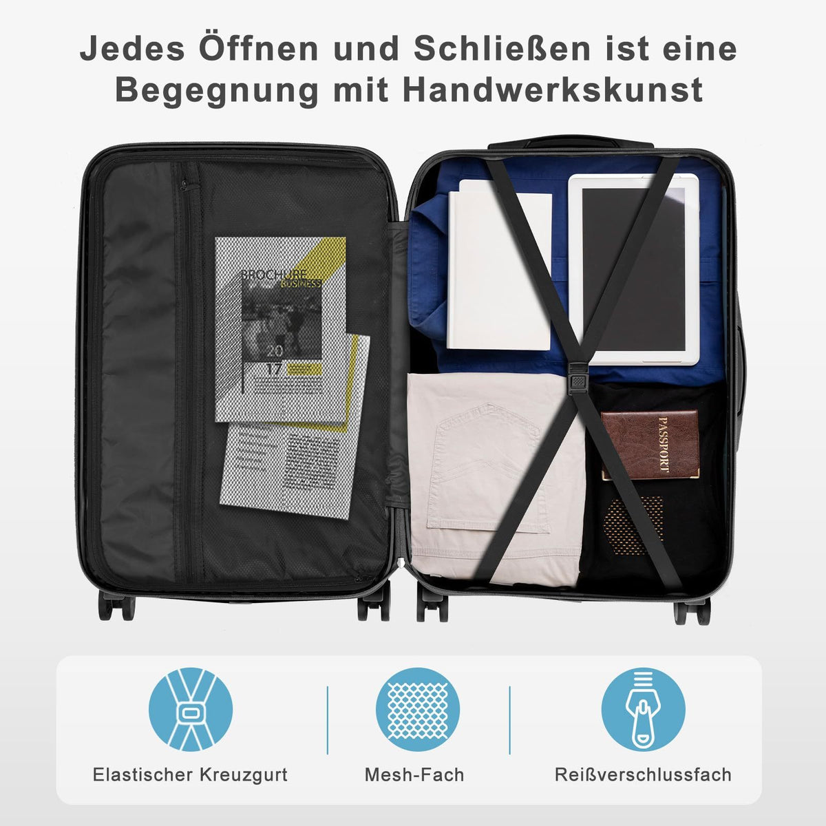Valise de voyage, Noir pour loisirs – vue détaillée 4