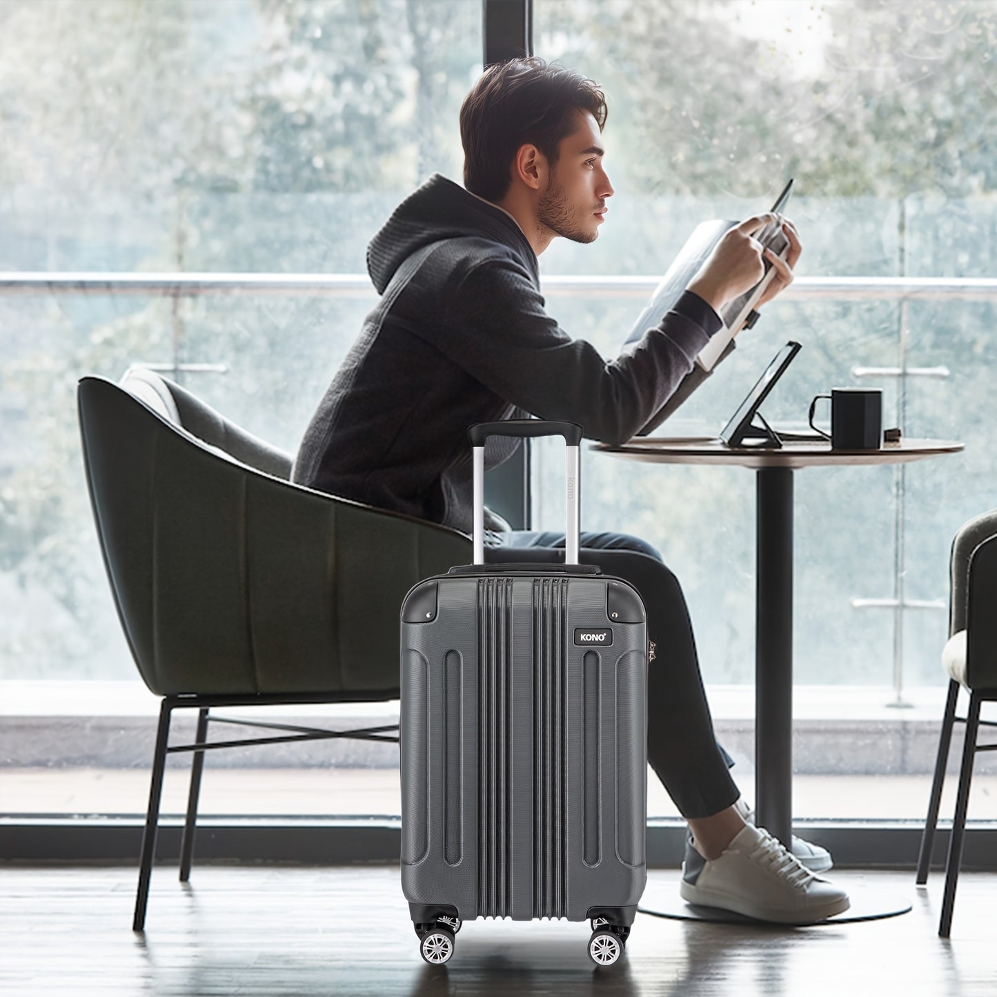 Valise de voyage, Roues Pivotantes 4 pour quotidien et les Vacances – vue détaillée 4