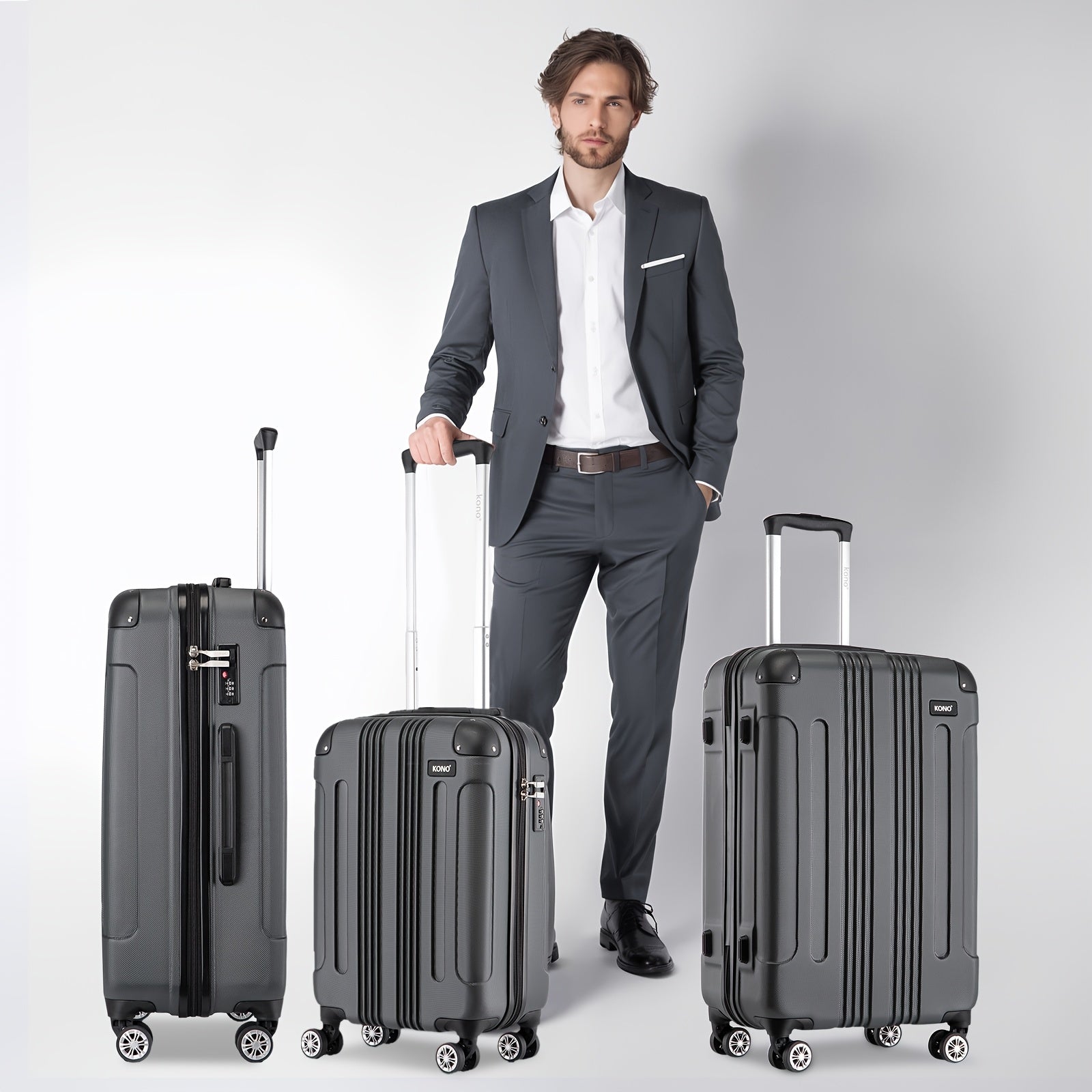 Valise de voyage, Roues Pivotantes 4 pour quotidien et les Vacances – vue détaillée 7